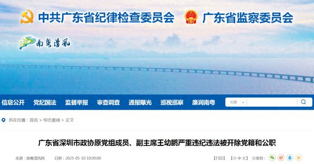 王幼鹏搞钱色交易，贪欲膨胀等，被“双开”！