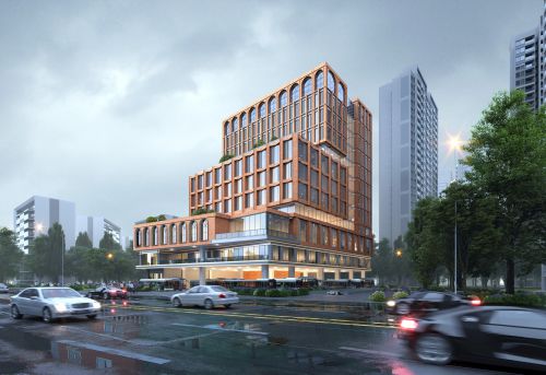 武汉江岸区新建商务复合公交首末站主体结构封顶
