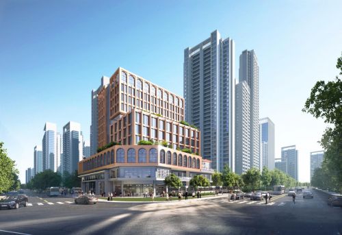 武汉江岸区新建商务复合公交首末站主体结构封顶