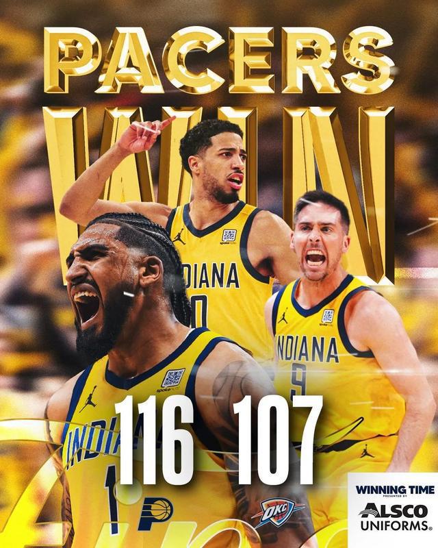 NBA总决赛 | 马瑟林27分哈利伯顿准三双，步行者2比1领先雷霆
