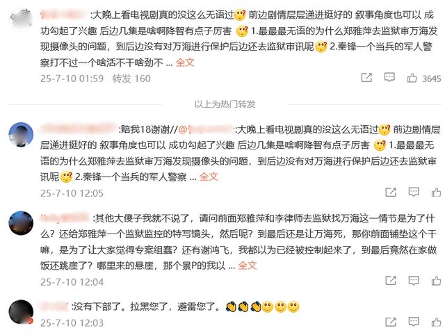 导演发文回应《以法之名》被批“烂尾”，称在反省中，大批网友不买账留言：没有下部了，拉黑您了